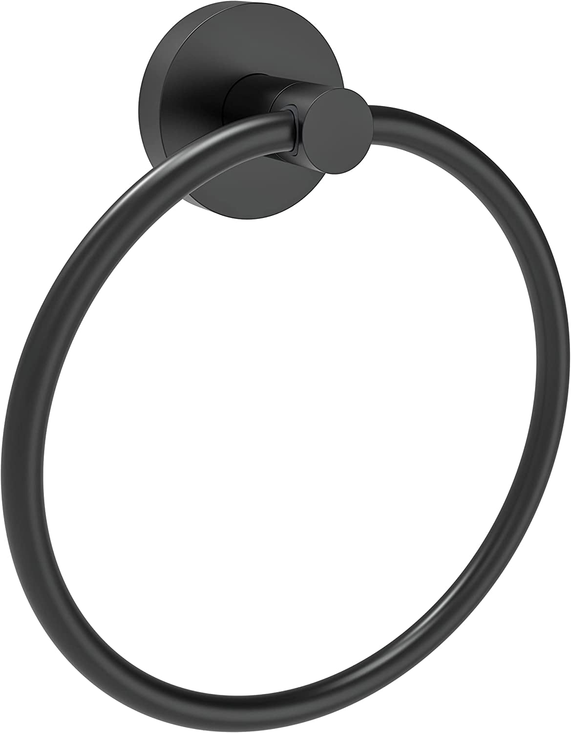 Towel Ring Hand Towel Ring Towel Ring Holder Matte Black Zinc Alloy and Stainless Steel 1Pc Simple round for Kitchen and Bathroom Wall Mount Towel Racks Heavy Duty Storage