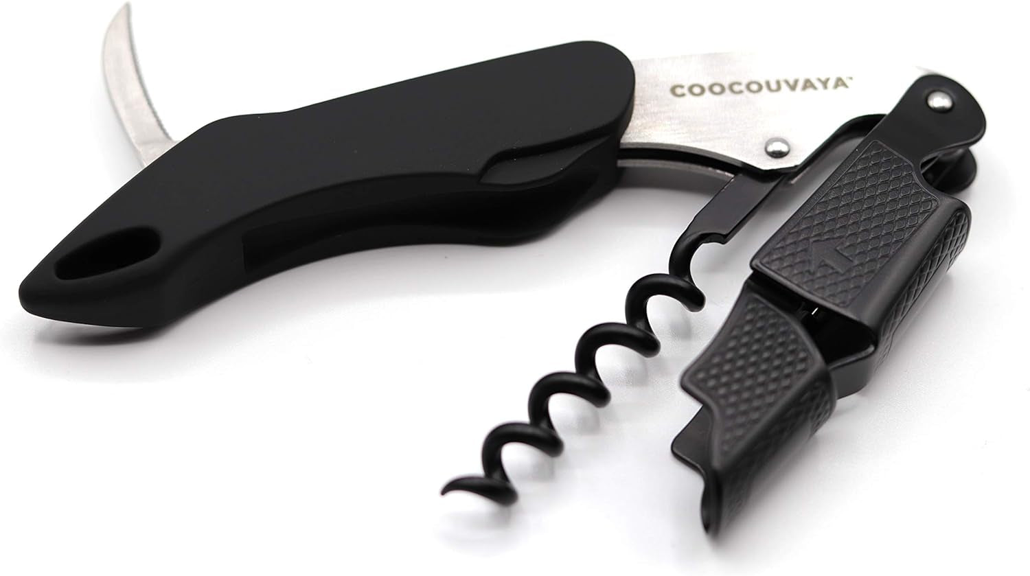 Wise Products Premium Professional Corkscrew Wine Bottle Opener Black Edition for Wine Lovers, Sommeliers, Waiters and Bartenders Eco Friendly Pouch and Packaging.(1 PACK)