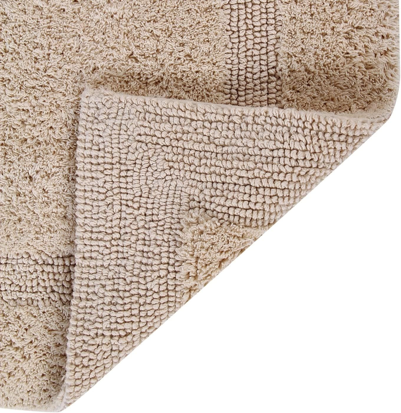 Lux 100-Percent Cotton Tufted Reversible Rug or Bath Mat by Blue 1'9 X 2'10 21 X 34