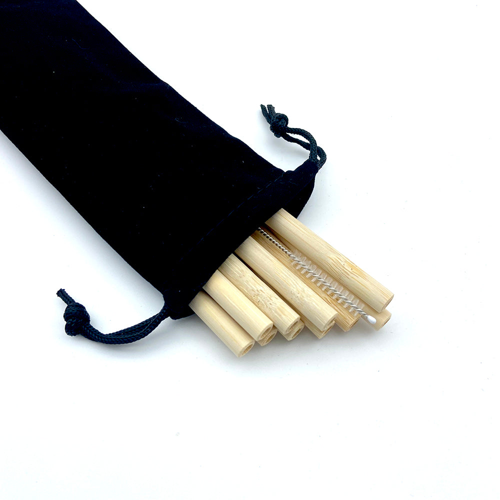 10Pcs Reusable Bamboo Straws Set with Cleaner Brush Eco Friendly Drinking Straw Milk Drinkware Bar Party Accessory