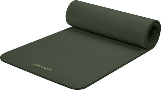 Solana Yoga Mat 1/2" Thick W/Nylon Strap for Men & Women - Non Slip Excercise Mat for Yoga, Pilates, Stretching, Floor & Fitness Workouts, Black